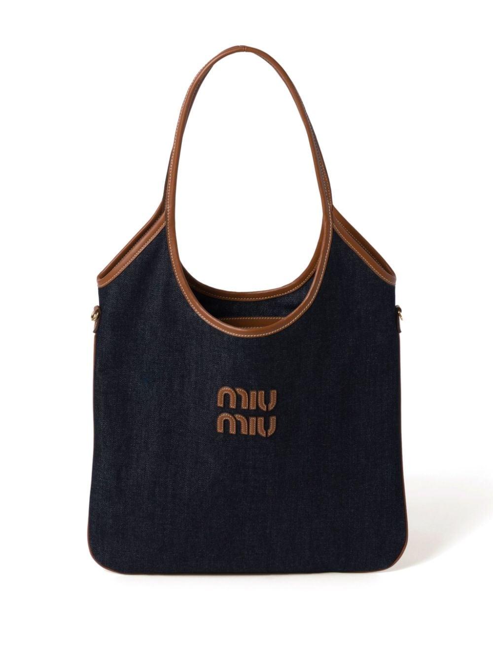 MiuMiu＊IVY denim bag ファブリック トートバッグ＊送料込 MiuMiu＊IVY denim bag ファブリック トートバッグ＊送料込