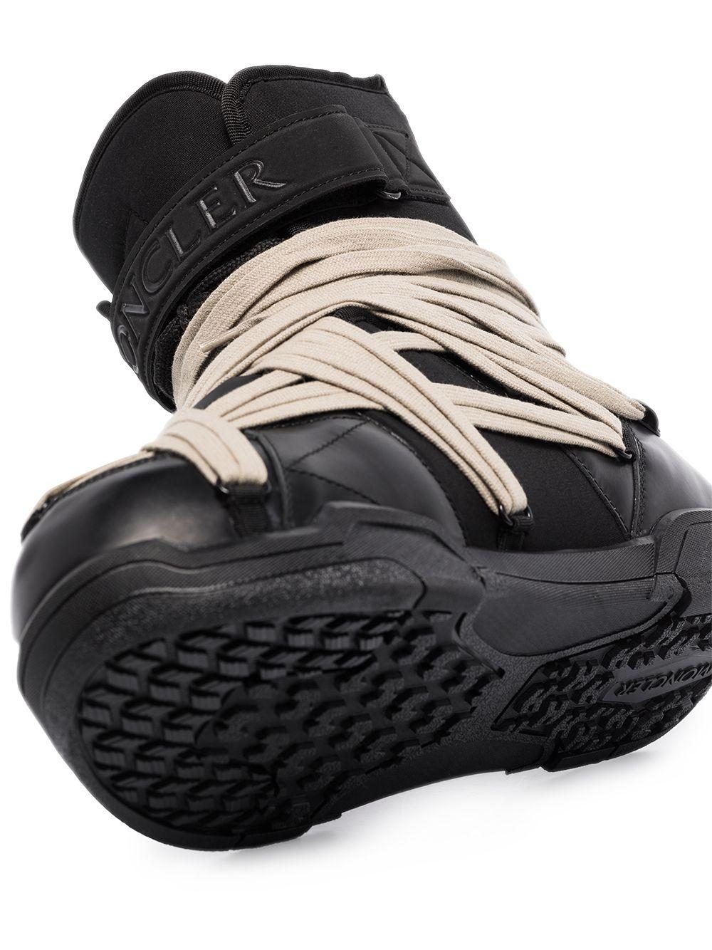 Rick Owens Leather X Moncler Chunky Lace-up Boots in Black for Men | Lyst