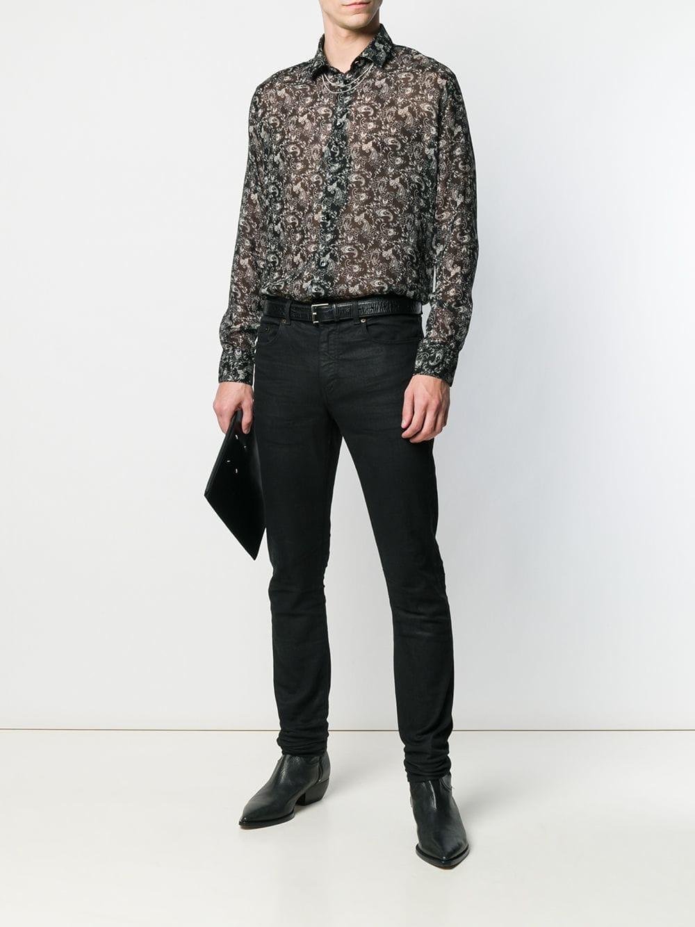 SAINT LAURENT paisley embroidered shirt | labiela.com