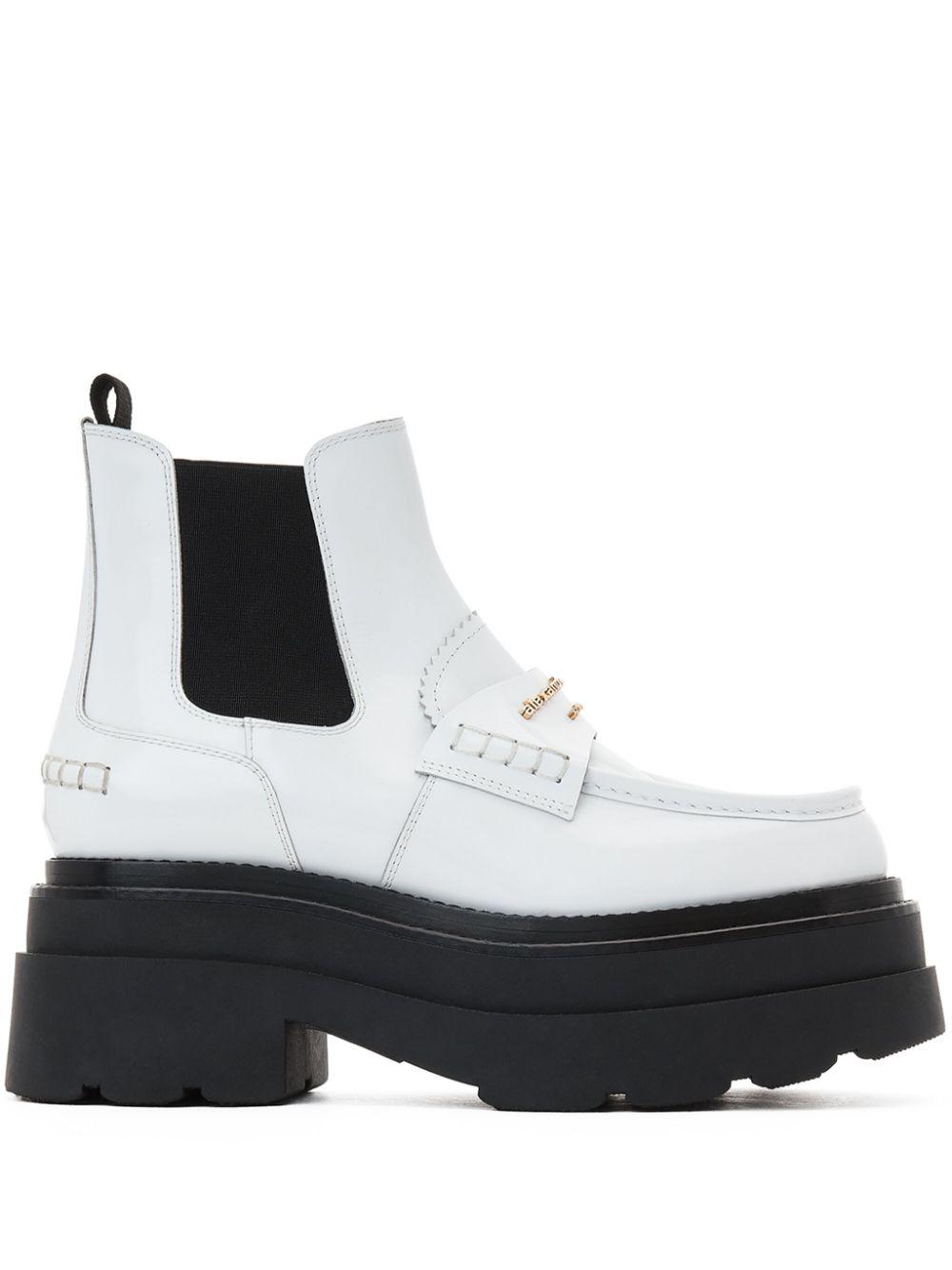 関税送料無料【Alexander Wang】carter ankle boots Carter 75mm Ankle Platform Boot in Rubber in BLACK