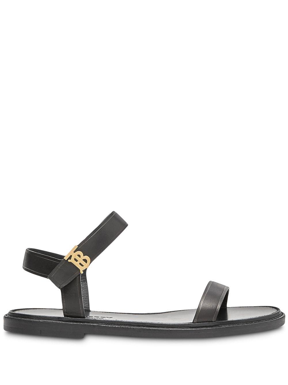 monogram motif leather sandals