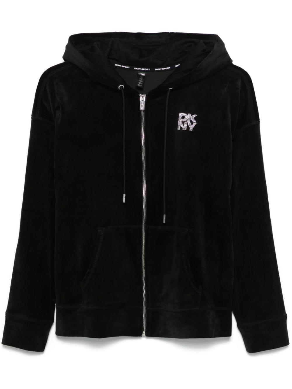 Dkny sport velour hoodie best sale