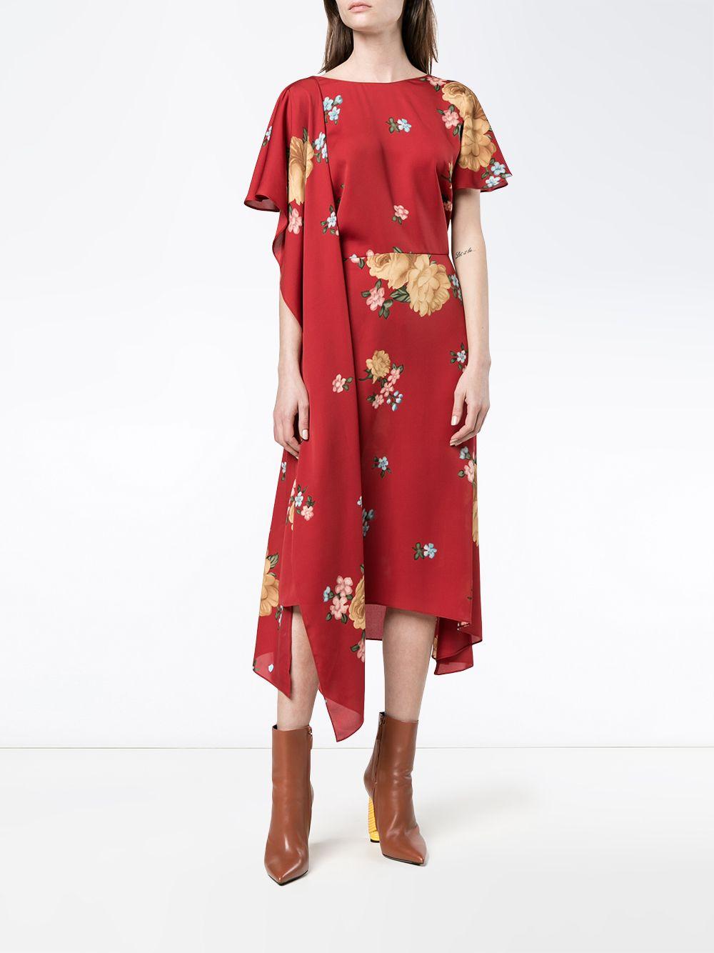 Magda Butrym Silk Floral Print Dress in Red Save 52 Lyst