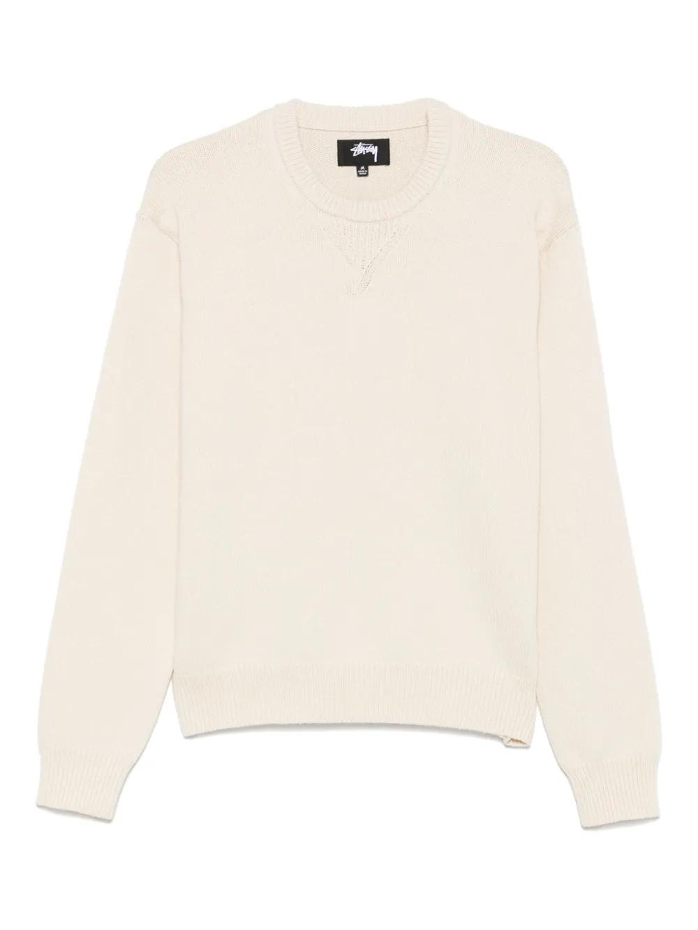 トップス stussy open knit sweater Stussy Loose Knit Logo Sweater Bone - SS23 - US