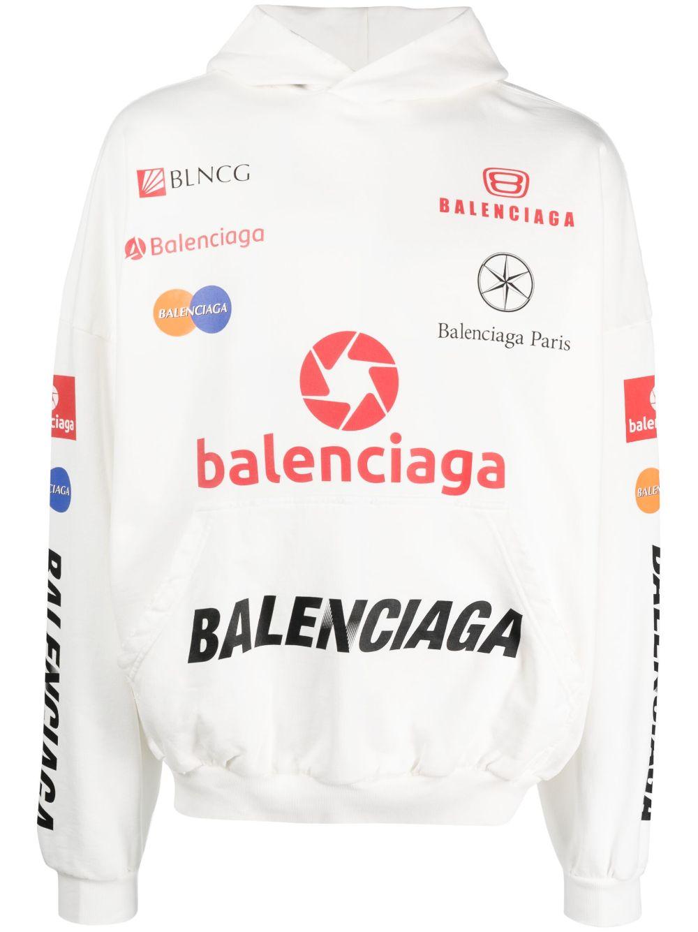 Balenciaga - Oversized Distressed Logo-Print Cotton-Jersey Hoodie