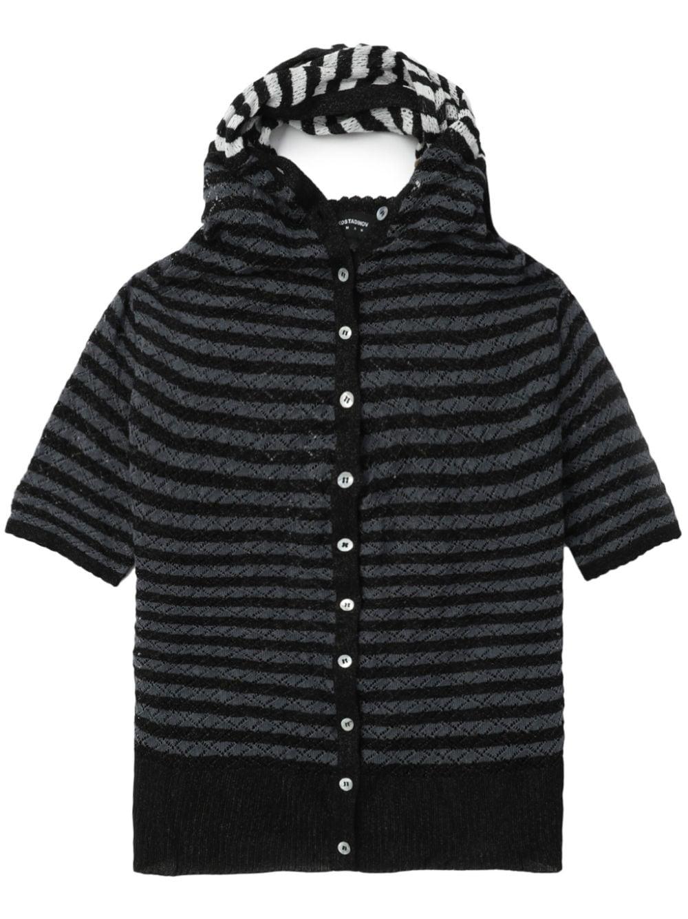 Kiko Kostadinov Scarf-detail Striped Top in Black | Lyst Kiko Kostadinov Scarf-detail Striped Top in Black | Lyst