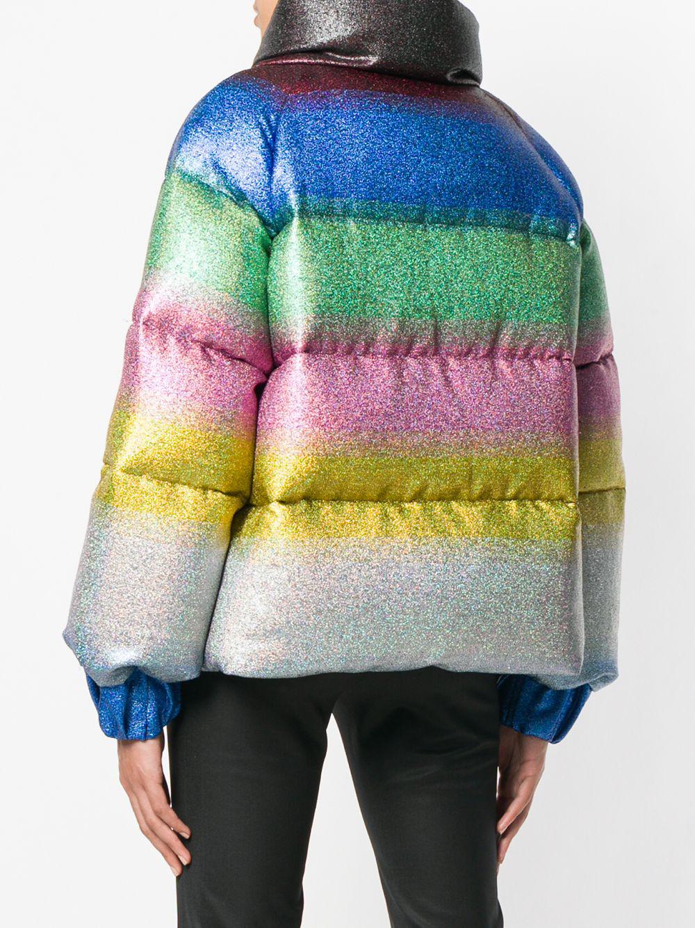 Marco De Vincenzo Synthetic Rainbow Gradient Padded Jacket in Metallic |  Lyst
