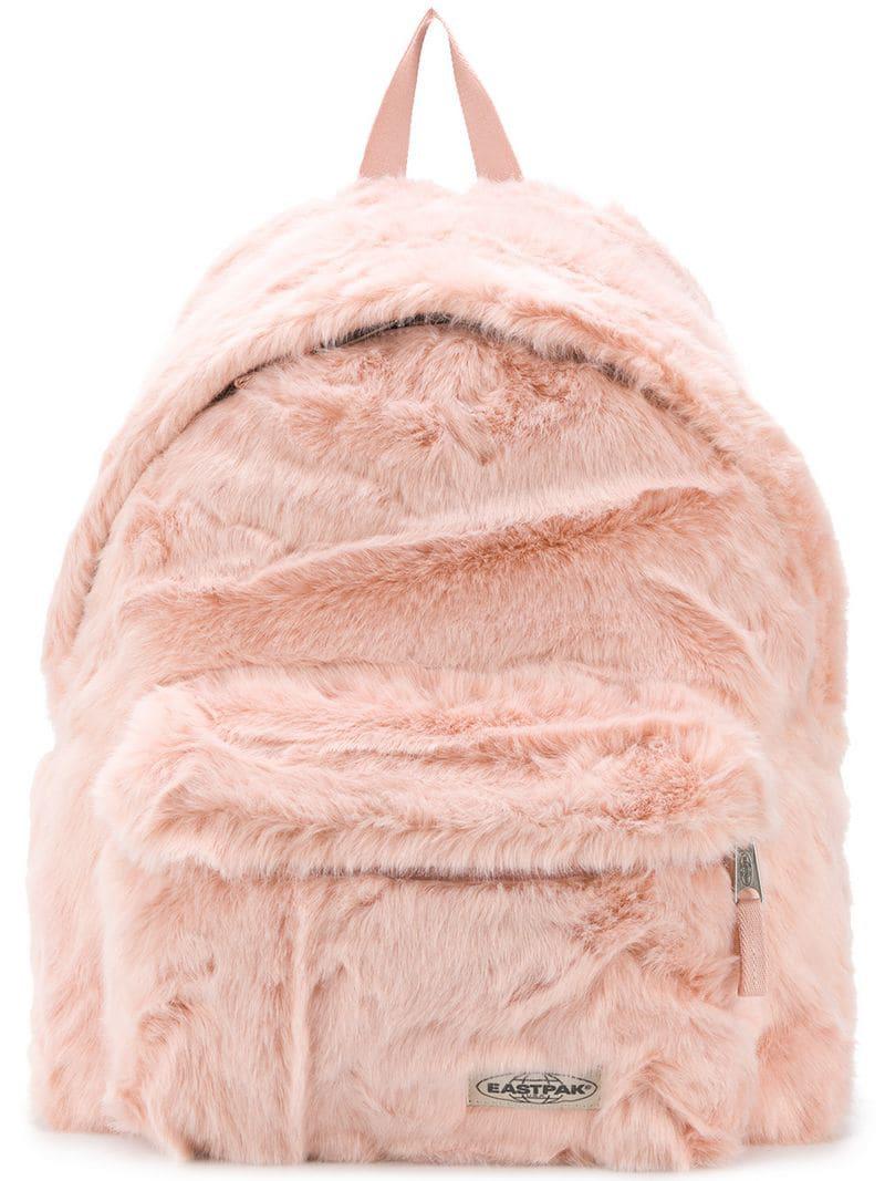 eastpak pink fur