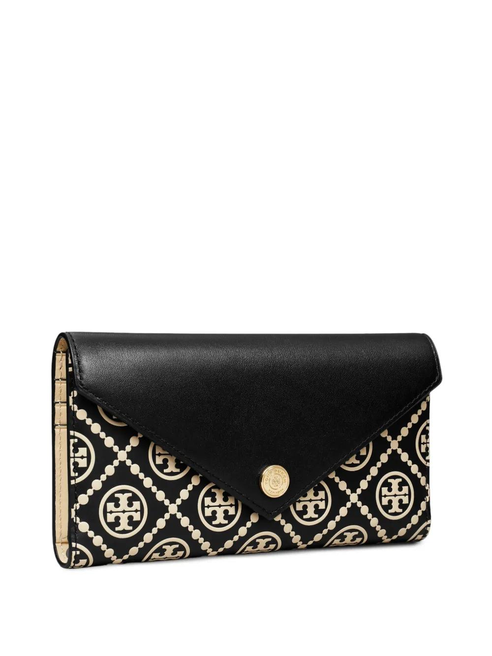 Tory Burch T Monogram Contrast Embossed Envelope Wallet in