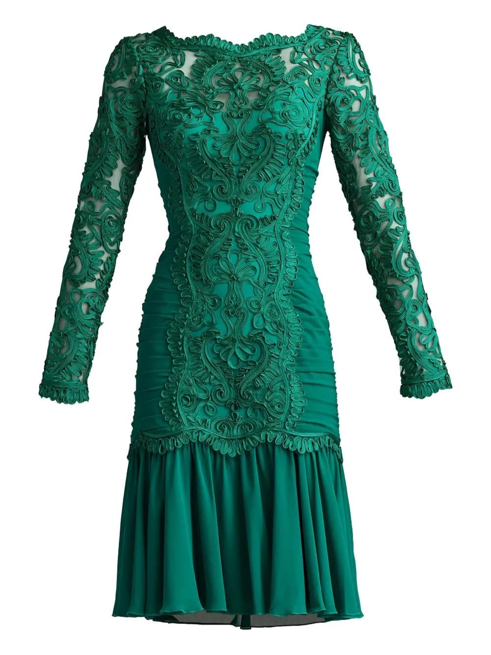 Tadashi Shoji Novara Long-Sleeve Dress in Green | Lyst