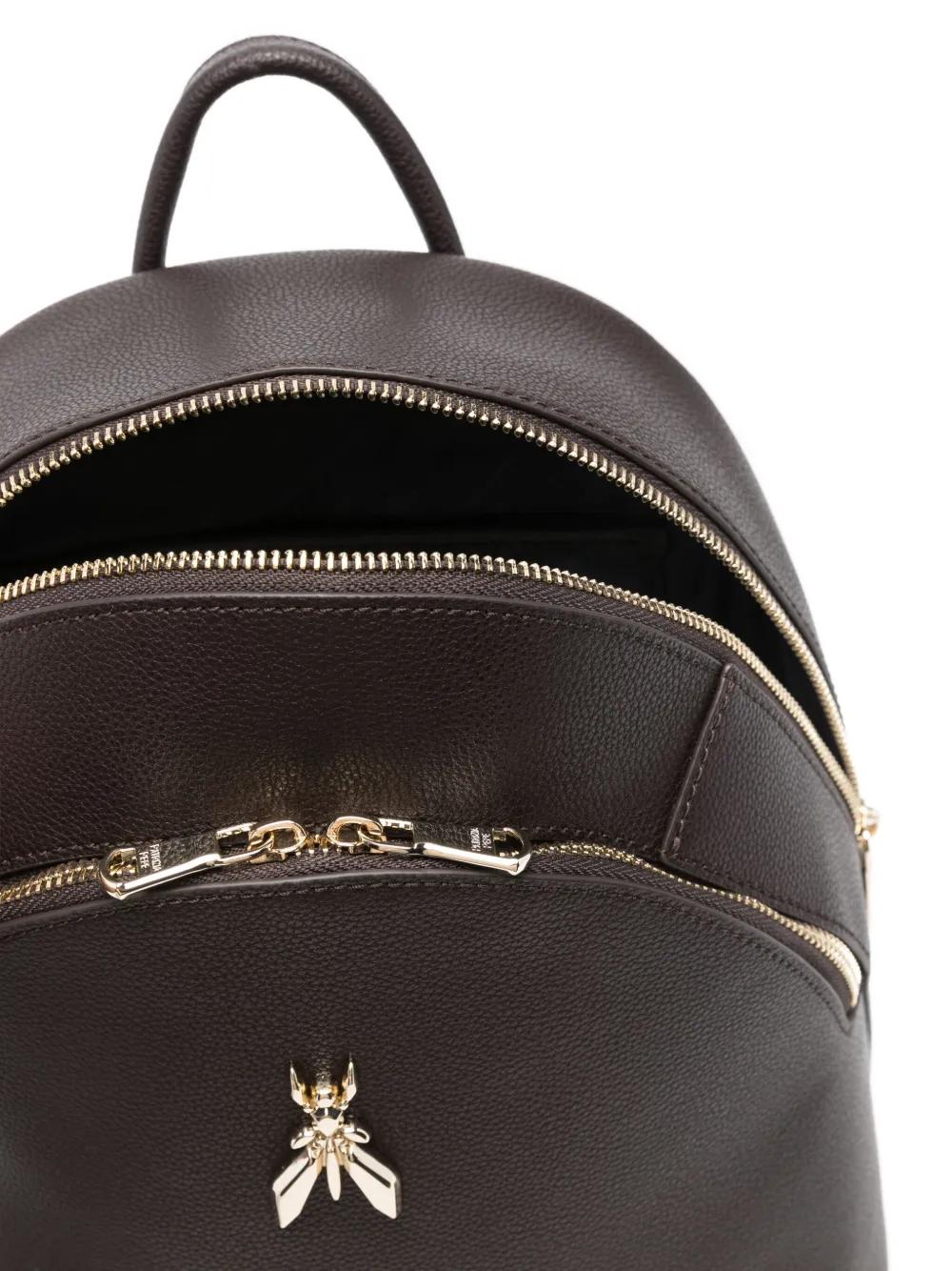 Patrizia Pepe Logo-Appliqué Zip Backpack in Black Lyst UK