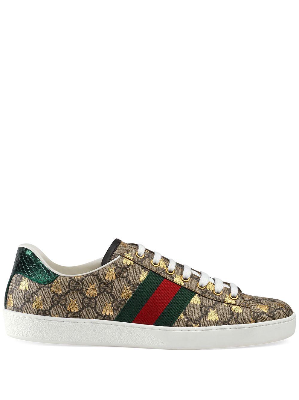 Gucci Leather Ace gg Supreme Bees Sneaker in Beige (Natural) for Men - Save  34% - Lyst