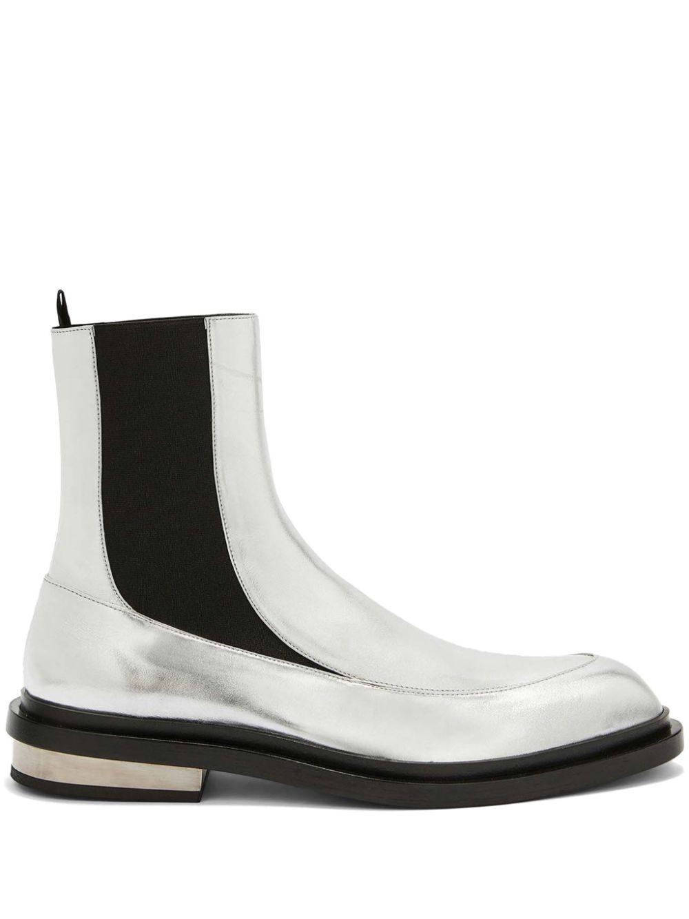 Jil Sander メンズ ブラック レザーチェルシーブーツ ブーツ