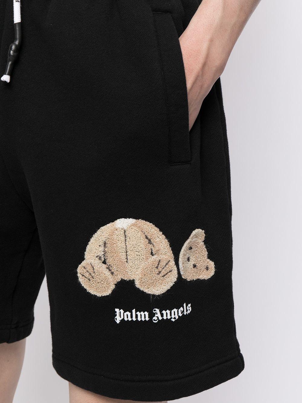Palm Angels Bear-motif Track Shorts in Black for Men
