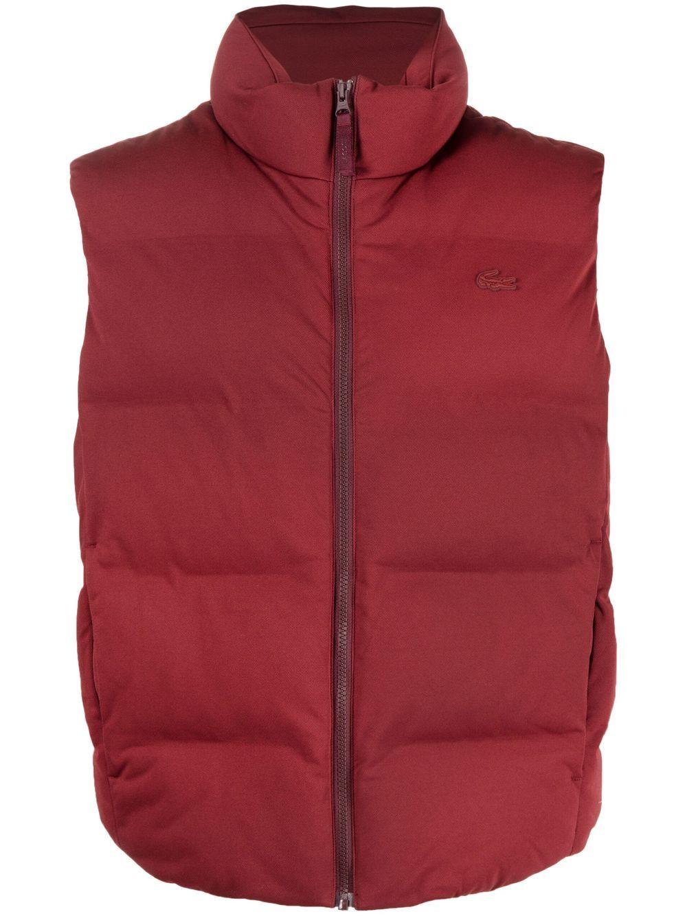 Lacoste Logo patch Padded Gilet in Red for Men Lyst