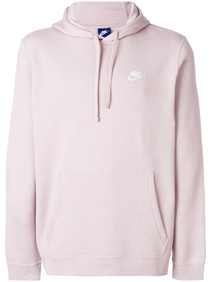 Nike Cotton Club Pull-over Hoodie in Pink & Purple (Pink) for Men - Lyst
