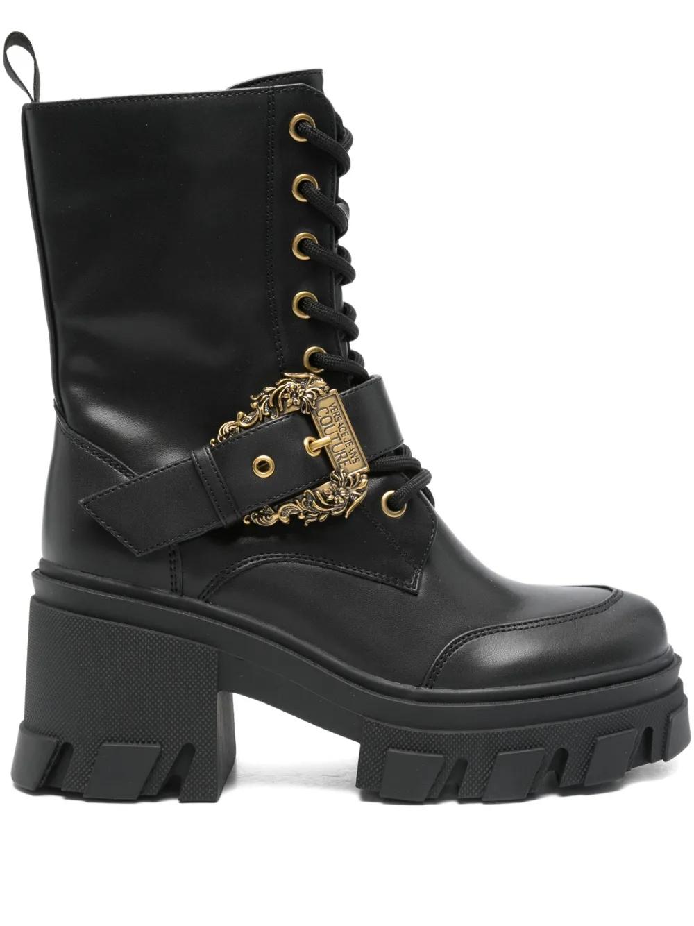 VERSACE JEANS レースアップ バロック バックル アンクルブーツ レディース Versace Jeans Couture ブーツ | オンラインセールは