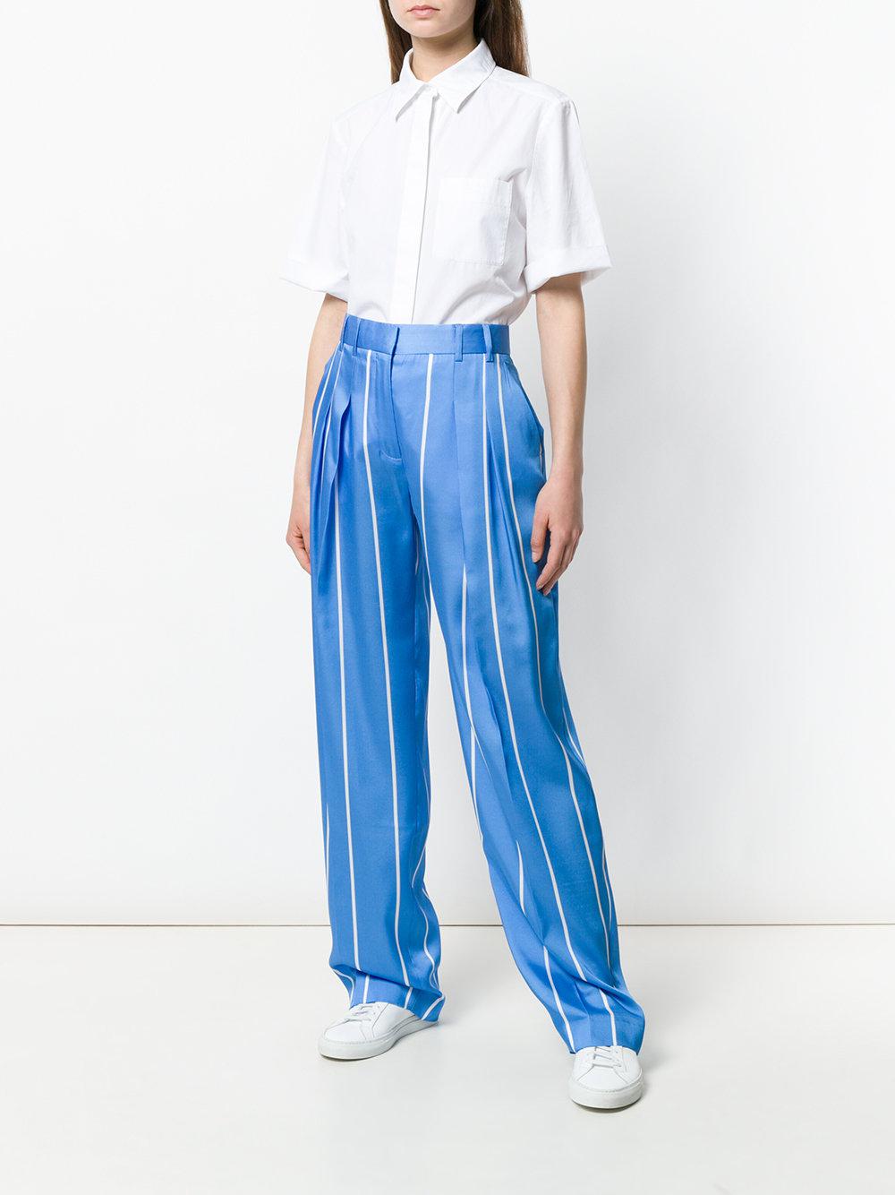 flared striped trousers