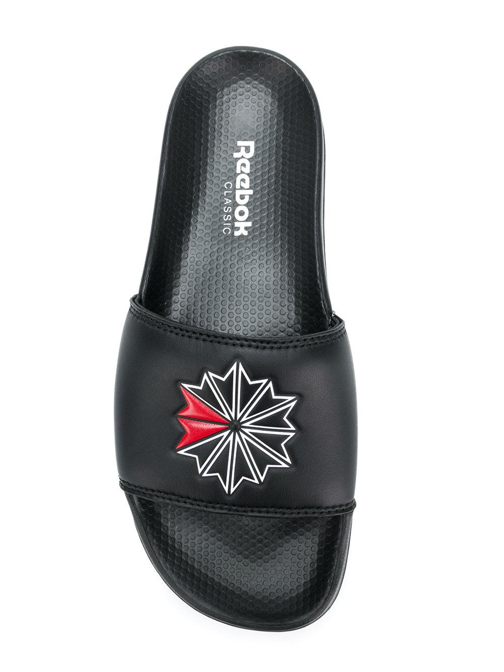 reebok slides black