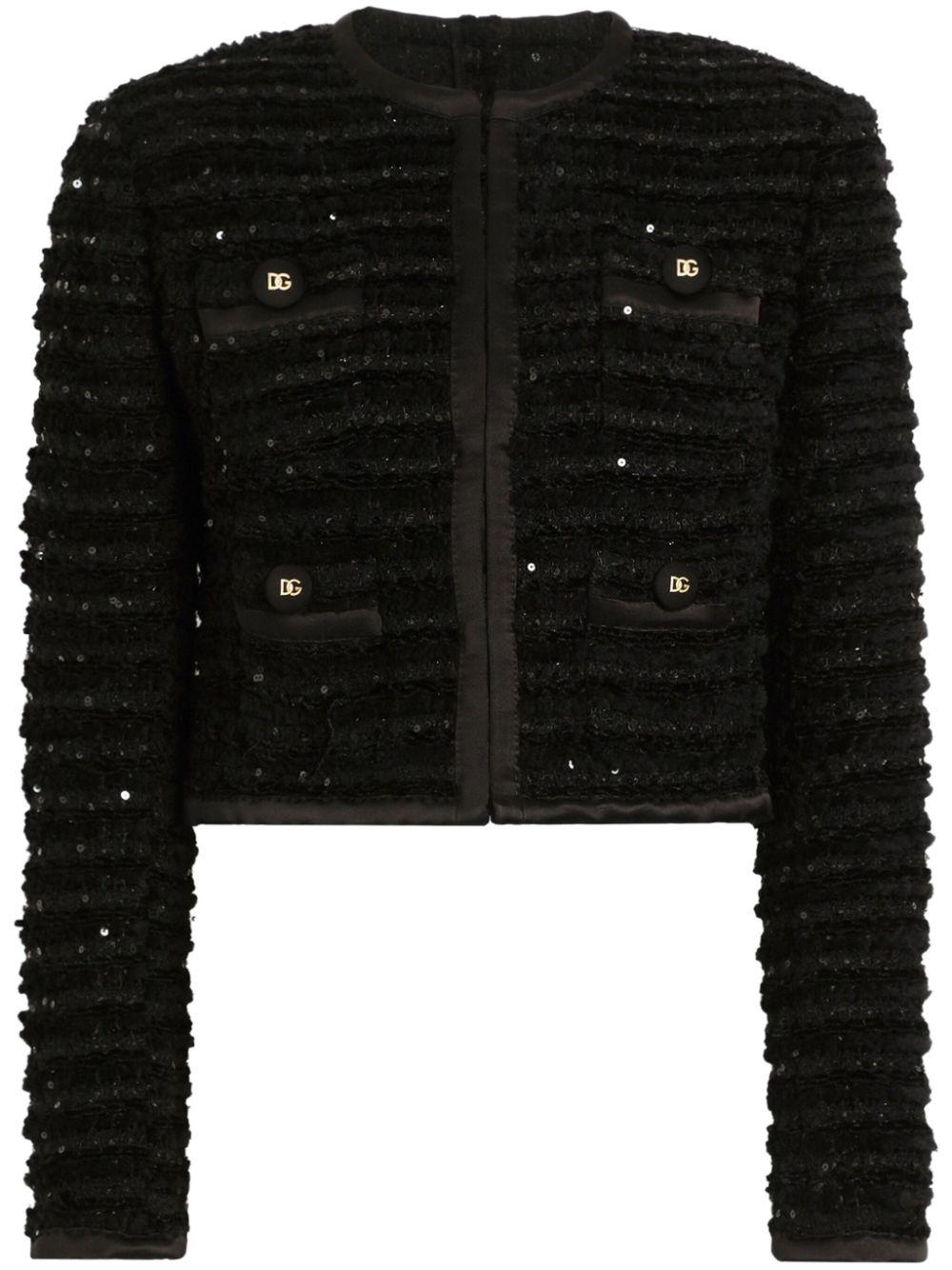 Dolce & Gabbana レディース ブラック スパンコール ジャケット ジャケット