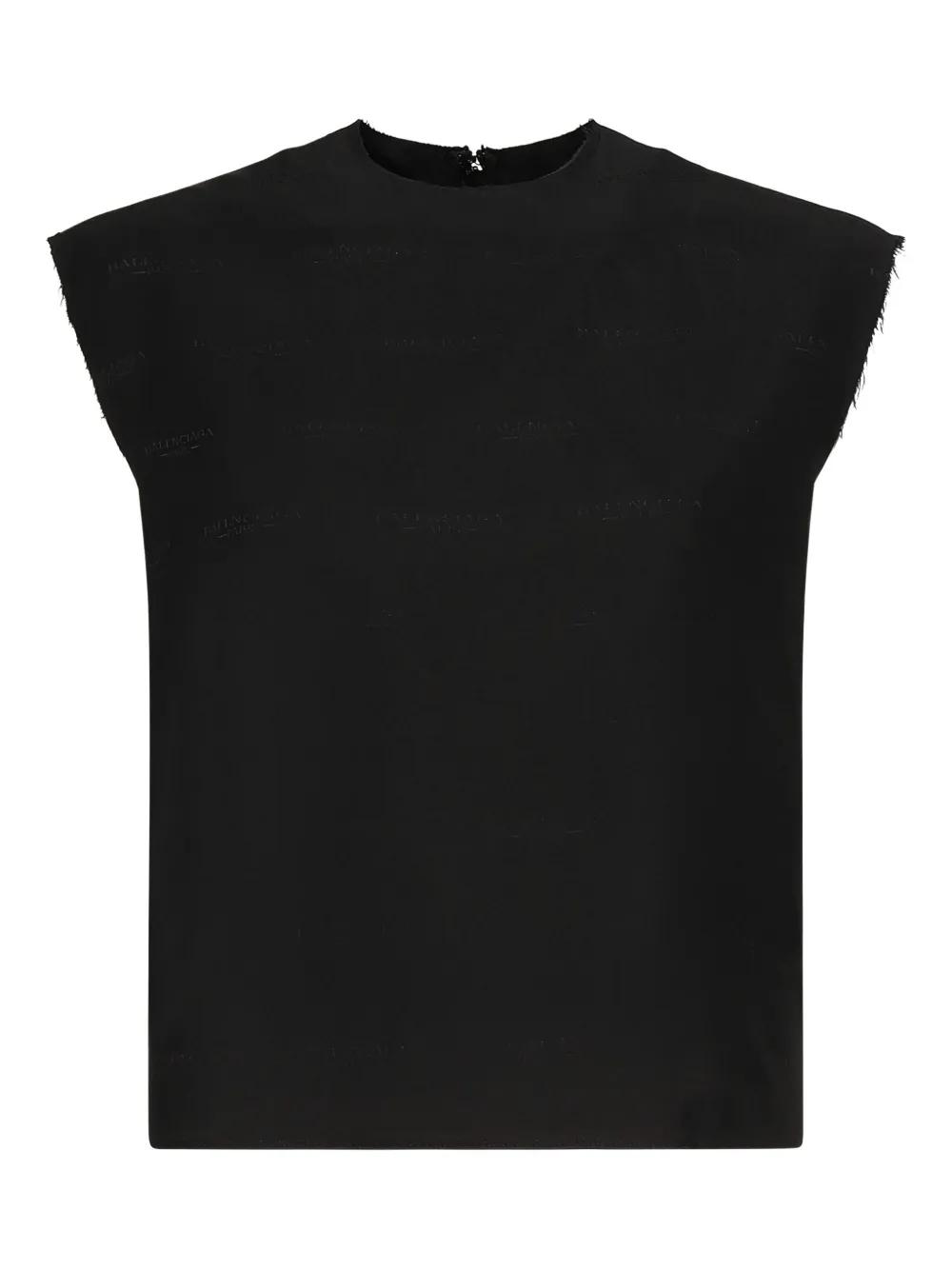 Tシャツ・カットソー BALENCIAGA BLACK ACTIVEWEAR SLEEVELESS TOP Inside Out Sleeveless T-shirt Black | The Webster