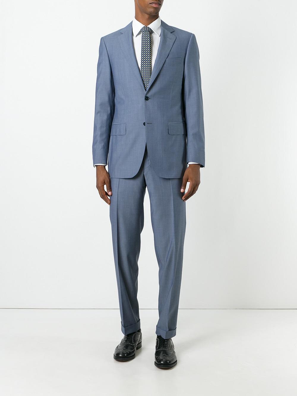 Canali Wool Two Piece Suit in Blue for Men - Lyst