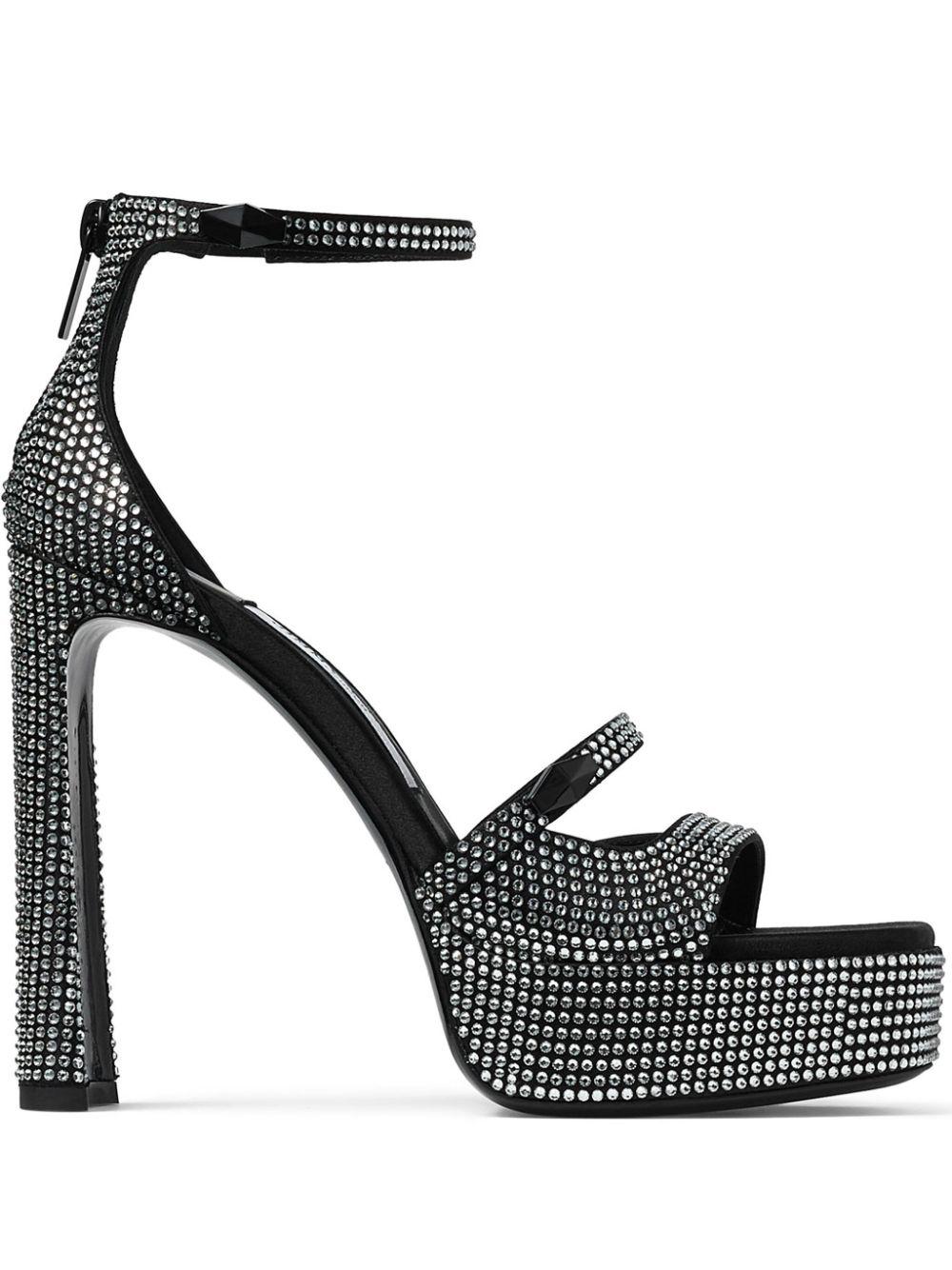 Jimmy Choo レディース ブラック Claressa 125mm サンダル ヒール