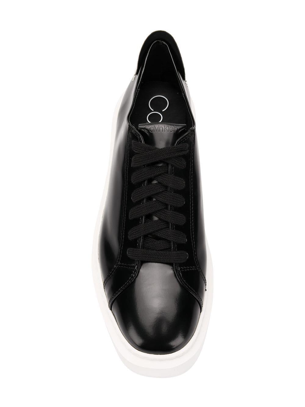 Calvin Klein Leather Classic Tennis Shoes in Black Lyst
