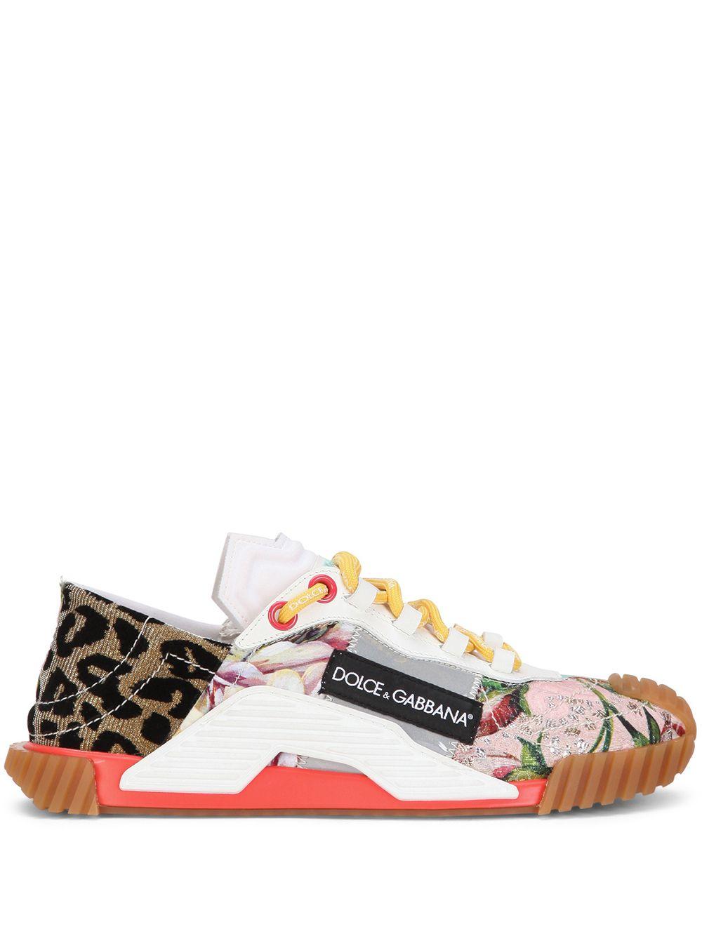 Dolce & Gabbana Patchwork Low-top Sneakers in White | Lyst