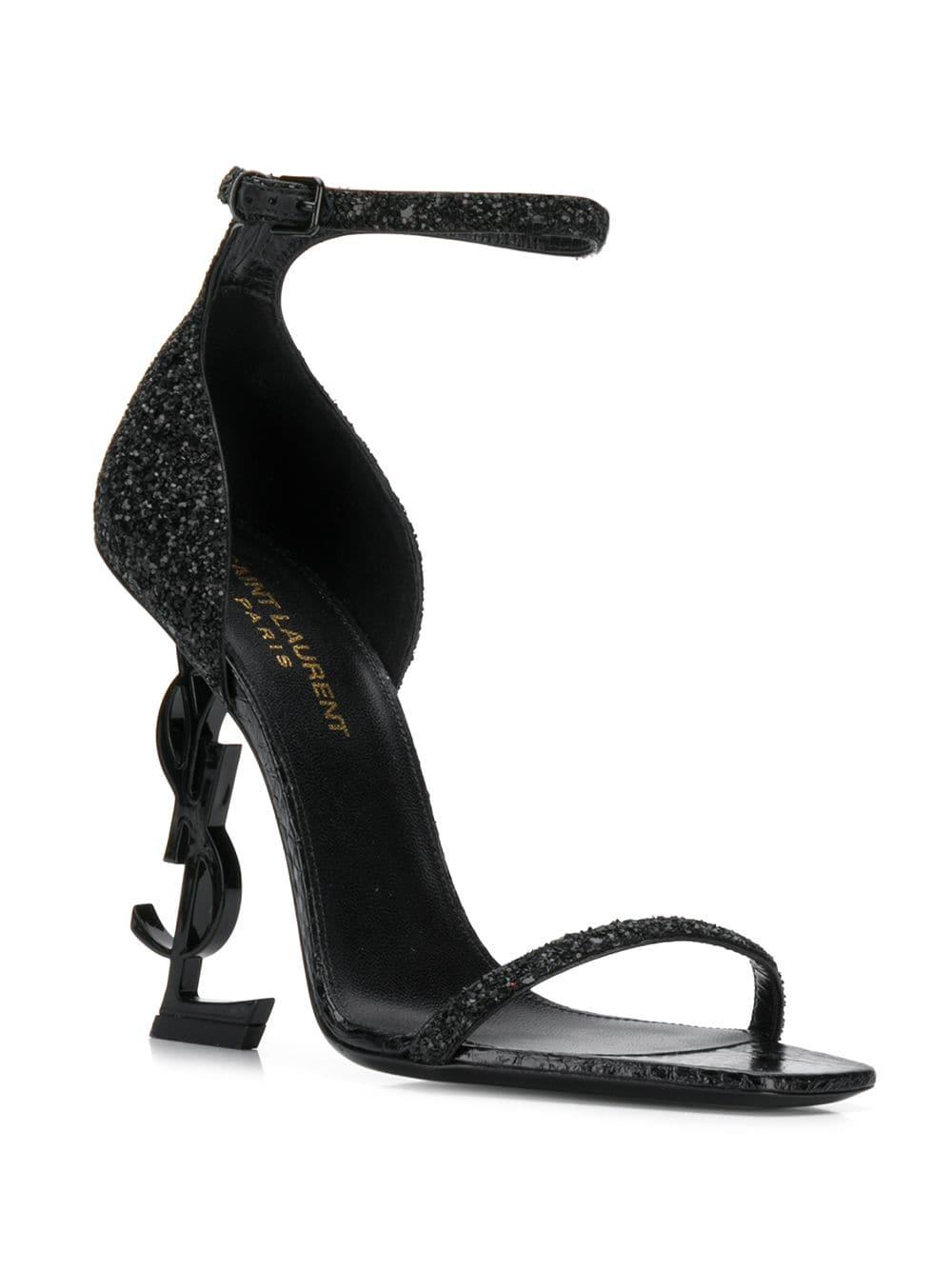 Sandalias Opyum 110 con tacón YSL Saint Laurent de Cuero de color Negro |  Lyst