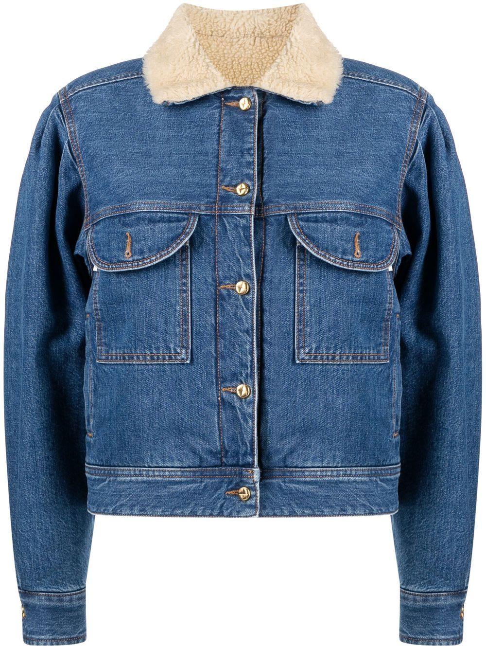 Blazé Milano Fleece-lined Denim Jacket in Blue | Lyst
