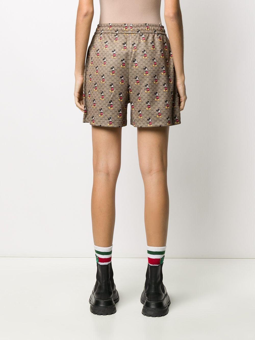 Gucci Cotton X Disney Mickey Mouse Print Shorts in Brown - Lyst