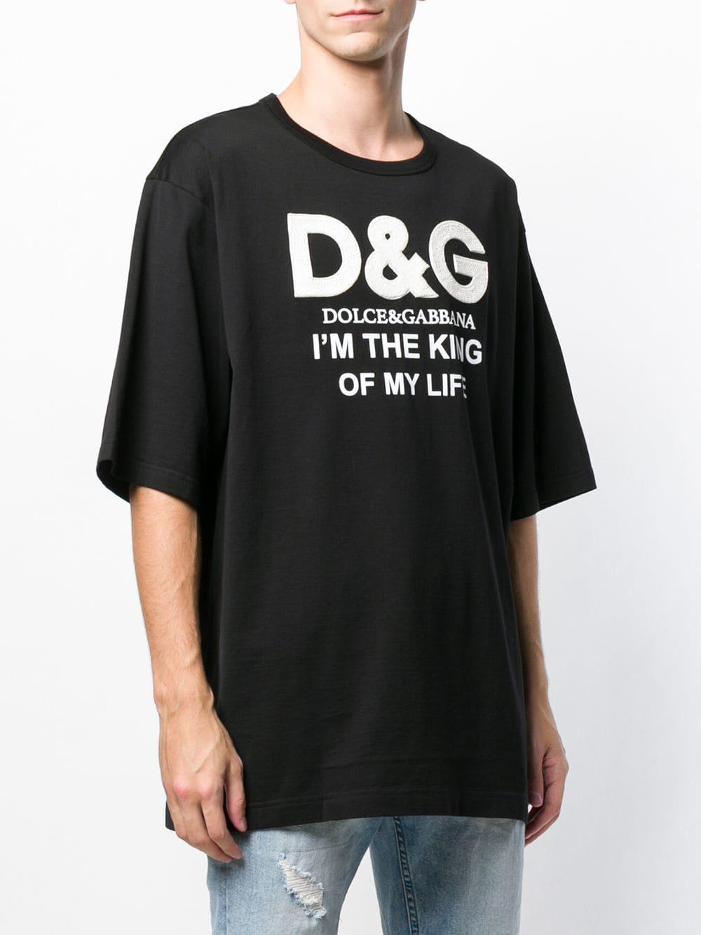 Dolce & Gabbana I'm The King Of My Life Logo Print T-shirt in 
