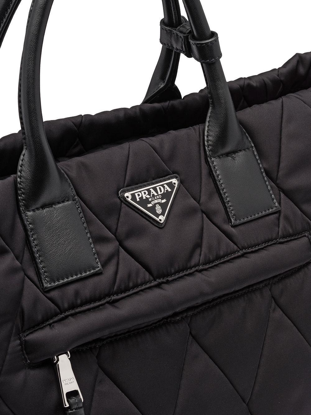 Prada Black Quilted Nylon Tote Bag. Condition: 2. 13.5 Width x 10, Lot  #58507
