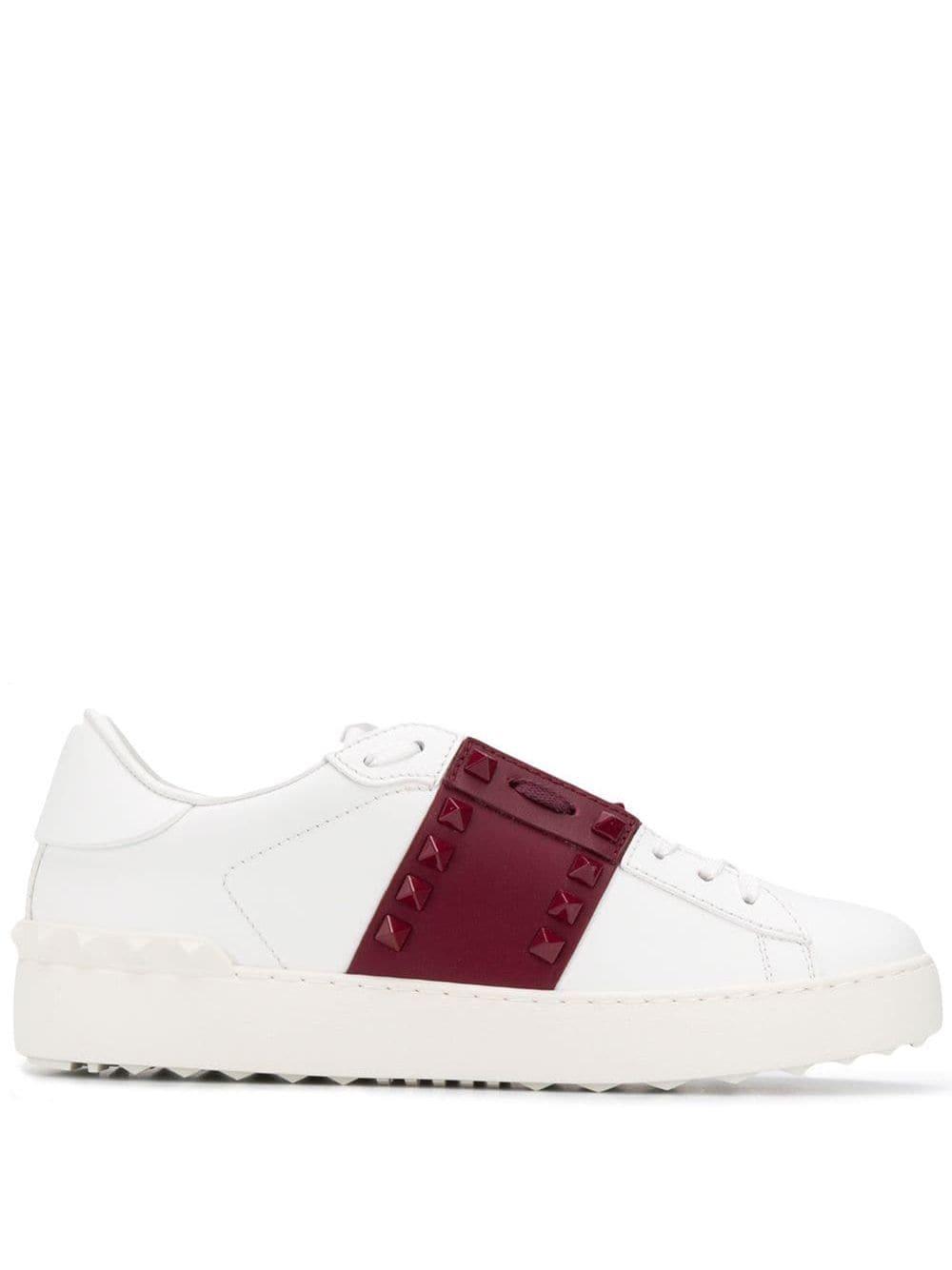 valentino white studded sneakers