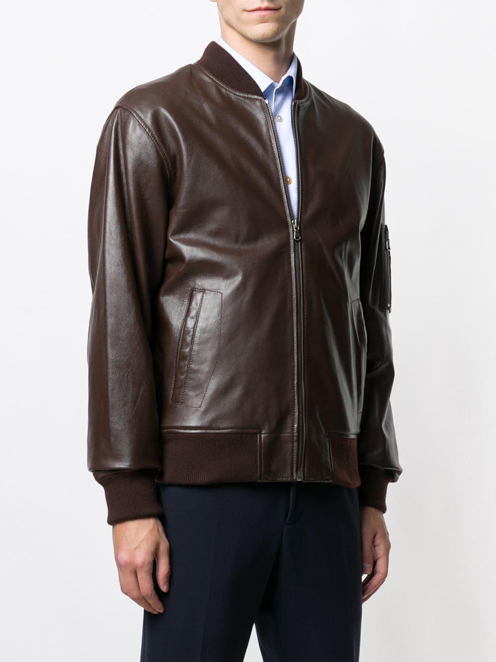 hackett leather jacket