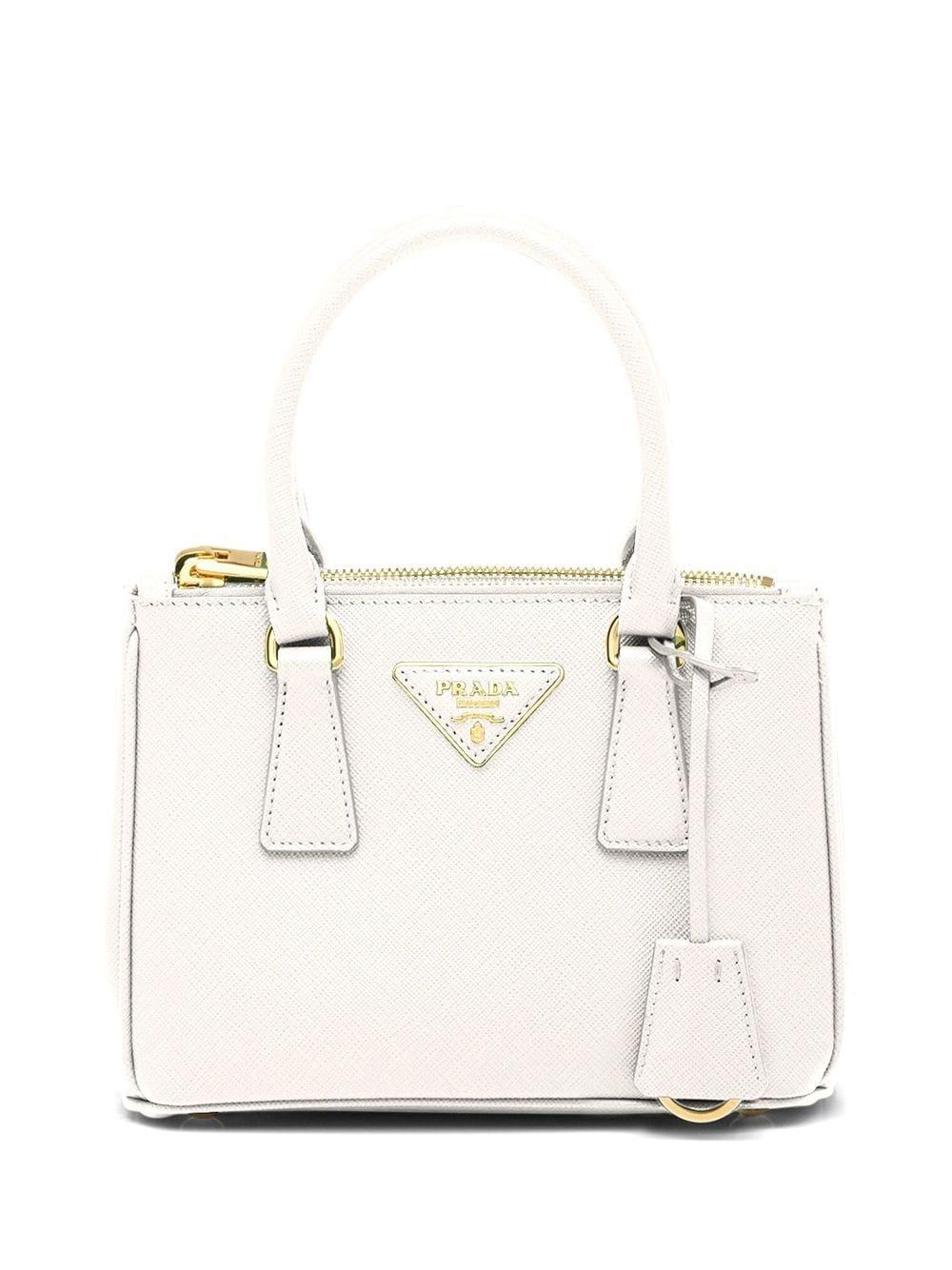Prada Galleria Saffiano Leather Mini-bag in White | Lyst