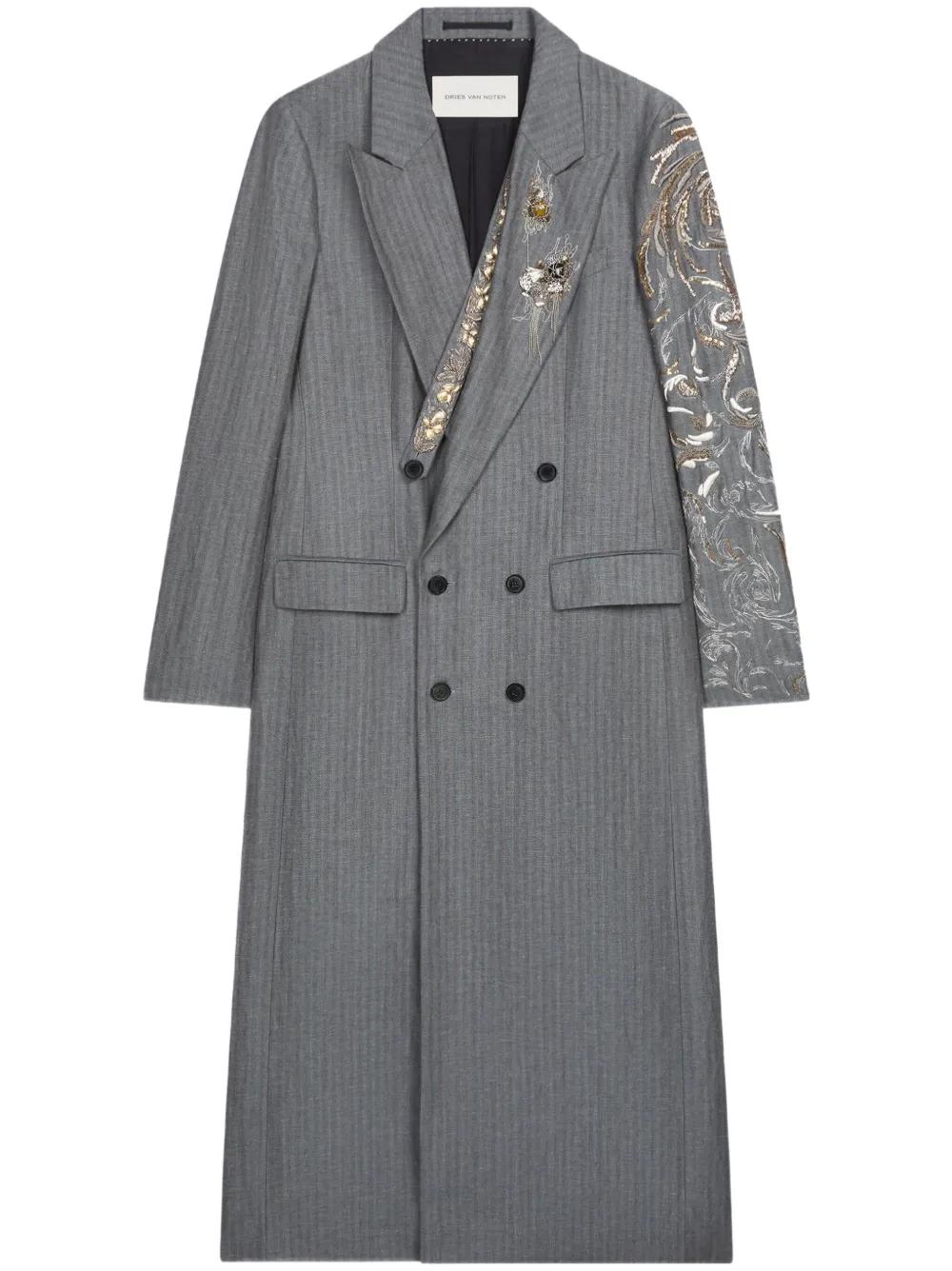 モード【Dries Van Noten】ロルタスプリント サテン コート モード【Dries Van Noten】ロルタスプリント サテン コート