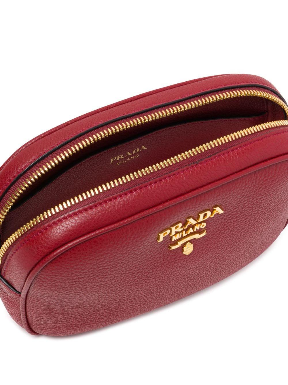 Prada Logo Belt Bag in Red | Lyst
