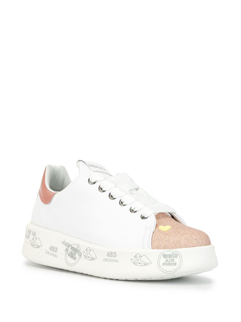 Premiata Leather 483 Original Platform Glitter-cap Trainers in White - Lyst