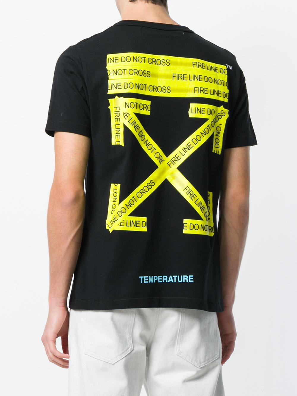 Off-White c/o Virgil Abloh Caution Tape T-shirt in Black for Men - Lyst