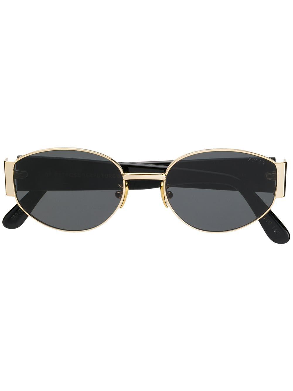Retrosuperfuture X Round Tinted Sunglasses in Black - Lyst