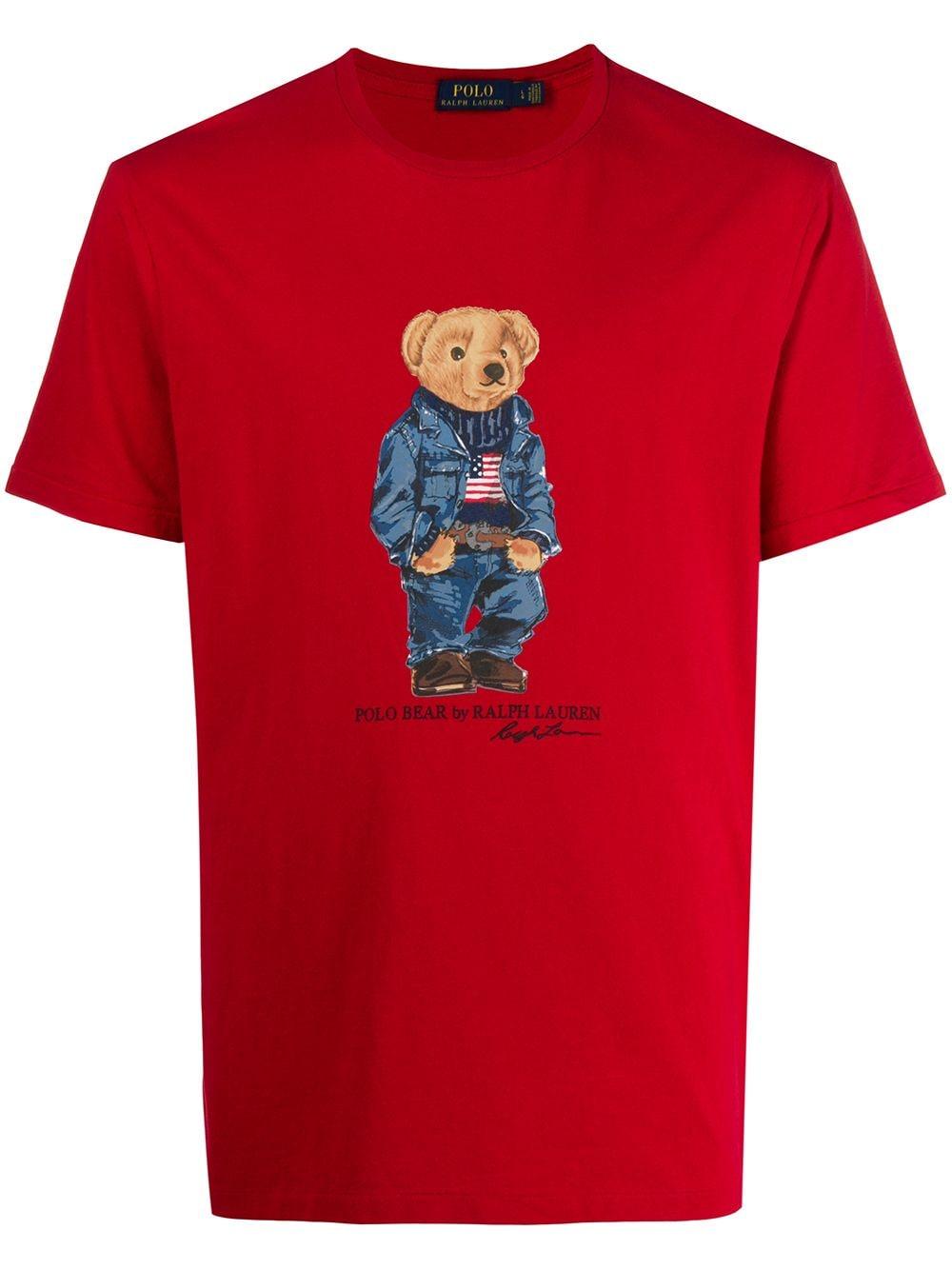 Polo Ralph Lauren Cotton Polo Bear T-shirt in Red for Men - Lyst