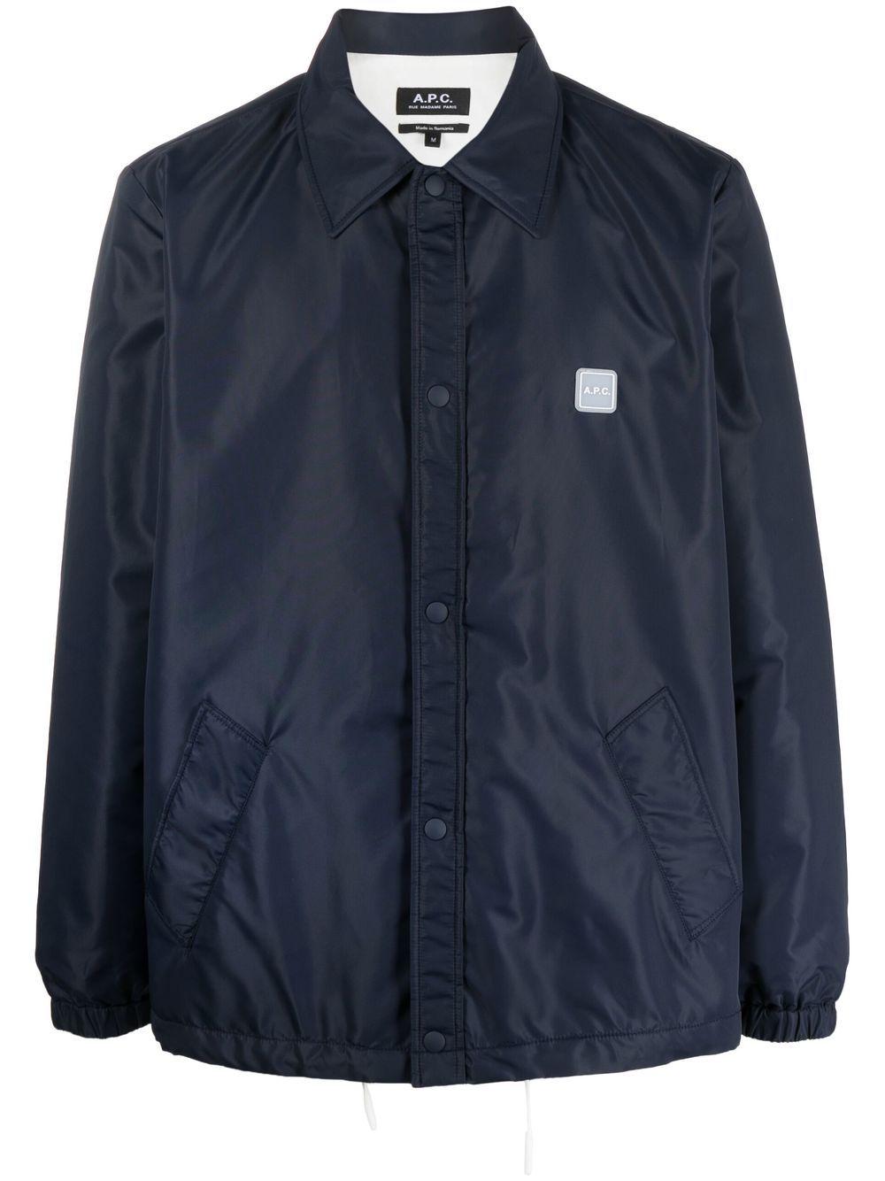 A.P.C. Padded Bomber Jacket in Blue for Men | Lyst