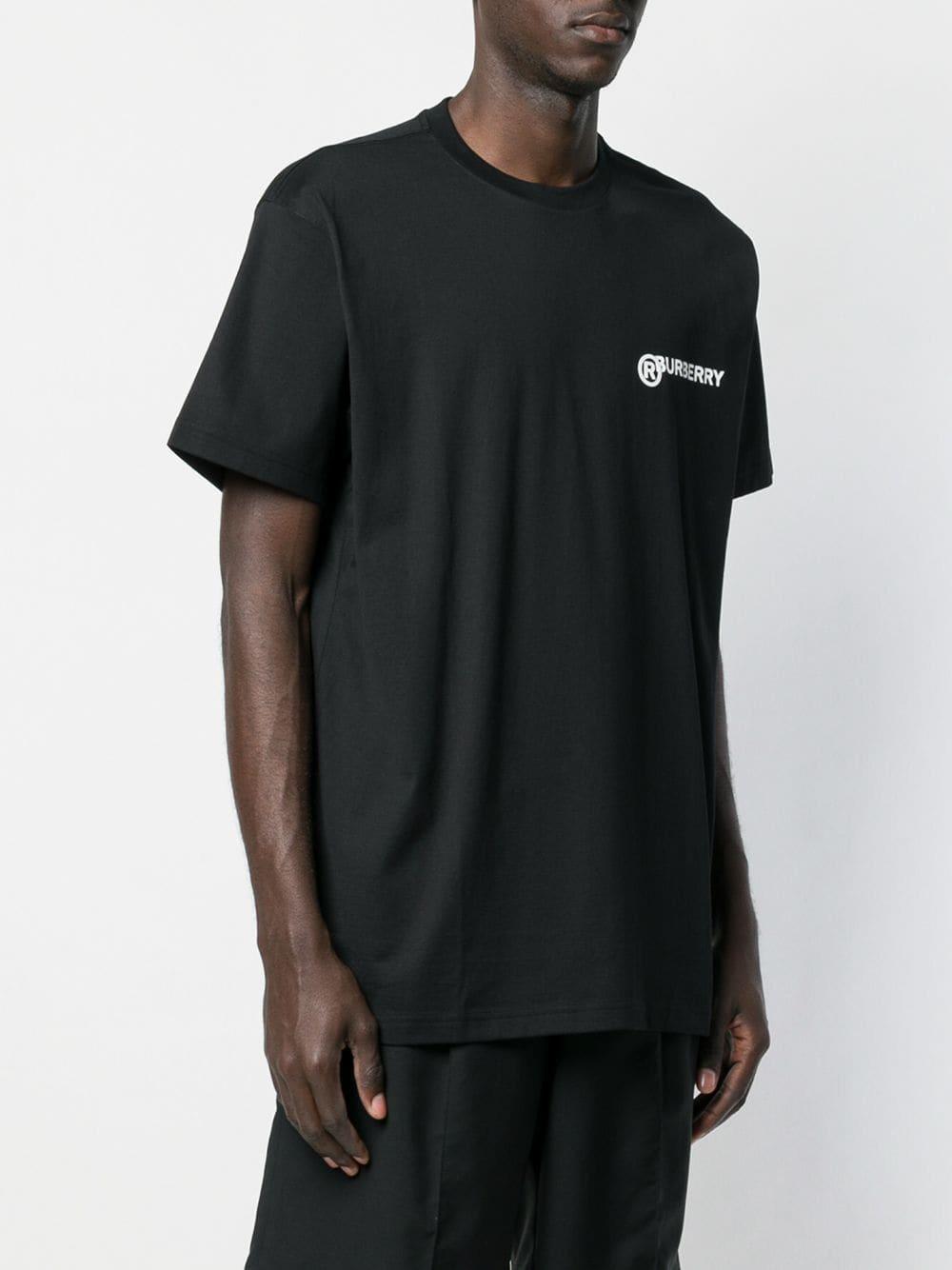 Burberry Cotton Trademark Logo T-shirt in Black for Men | Lyst