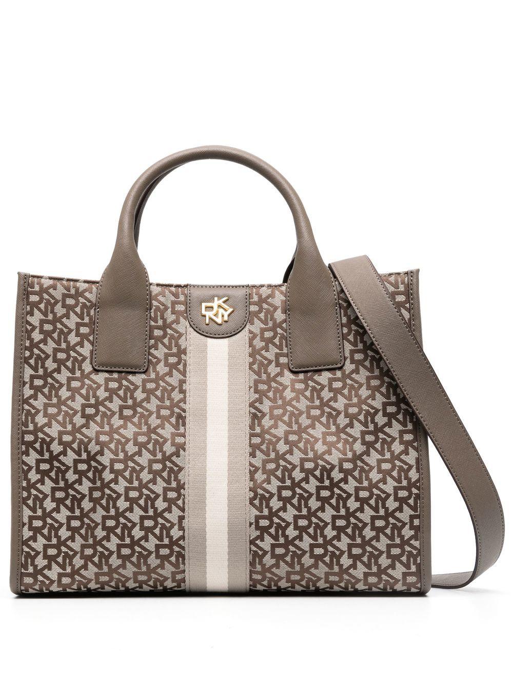 DKNY Carol Monogramprint Tote Bag in Metallic Lyst