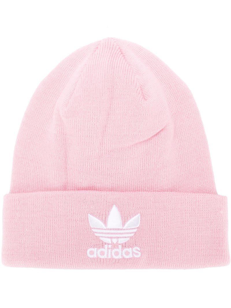 adidas Original Trefoil Beanie in Pink | Lyst Australia