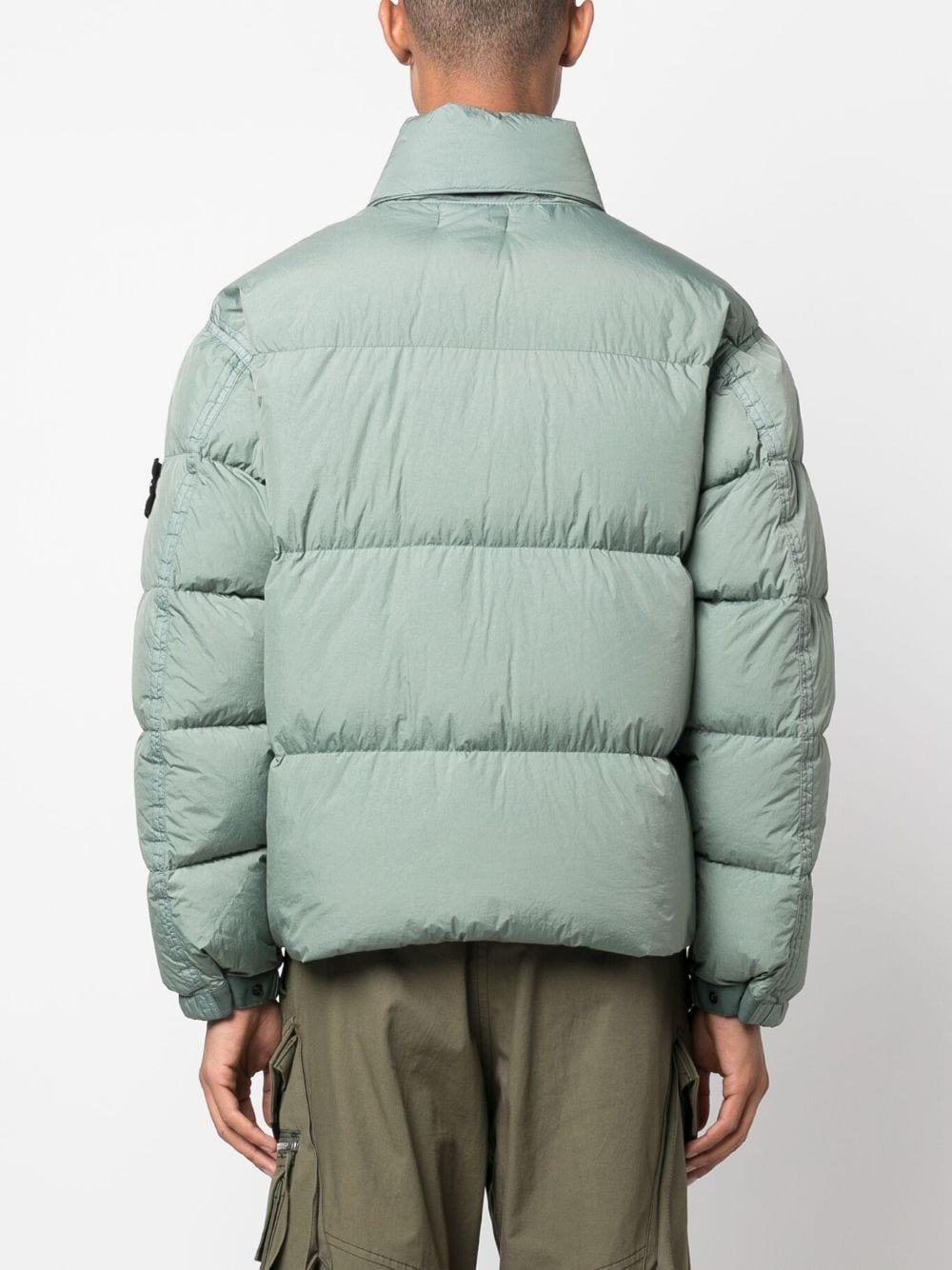 Stone Island Crinkle Reps Compass-badge Puffer Jacket in Green for Men |  Lyst