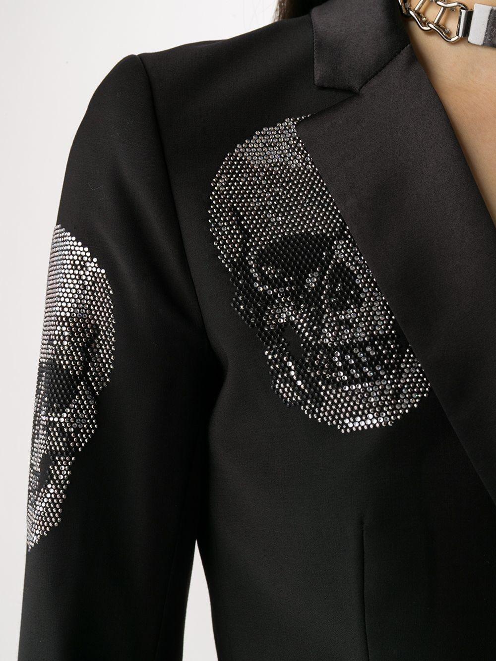 zweer globaal Hardheid Philipp Plein Rhinestone-embellished Skull Blazer in Black | Lyst