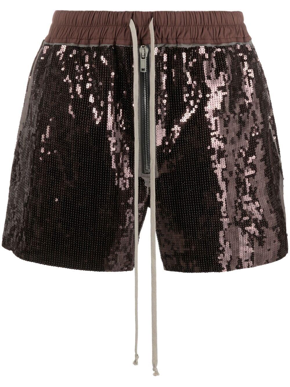 Rick Owens sequin-embellished short shorts - Neutrals